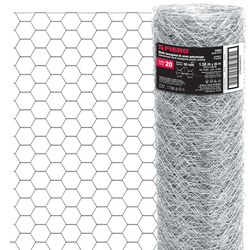 [T44662] Rollo de malla hexagonal 45mx1.5m calibre 20 abertura 50mm - Pag 747