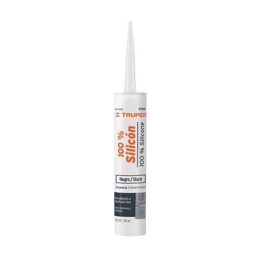 [T17561] Sellador negro 100% silicón de 280 ml, Truper - Pag 469