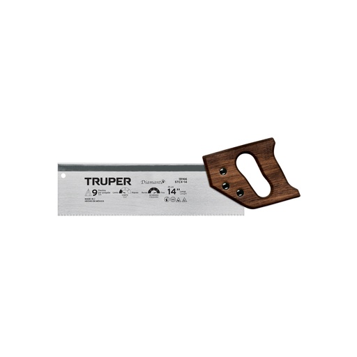 [T18166] Serrucho de costilla 14' Diamante, 9 DPP, Truper - Pag 467