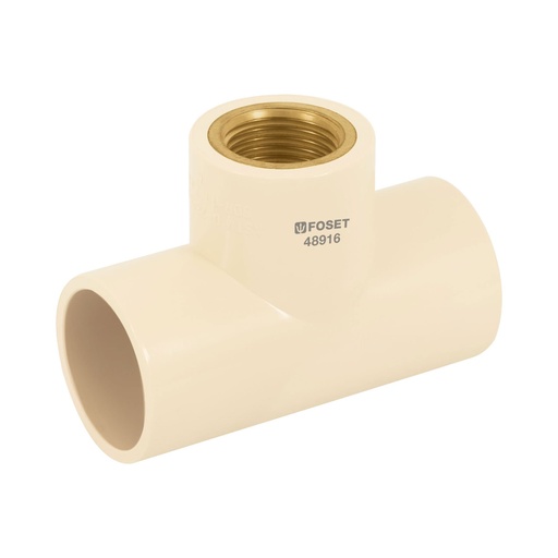[T48916] Tee reducida hembra de CPVC 1' x 1' x 1/2' inserto latón - Pag 700