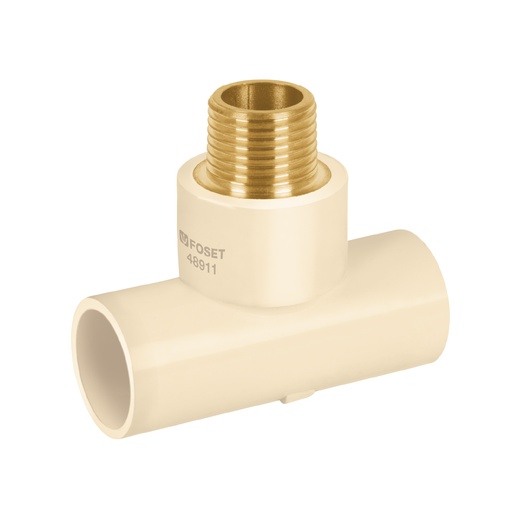 [T48911] Tee rosca central macho CPVC 1/2' inserto latón, Foset - Pag 700
