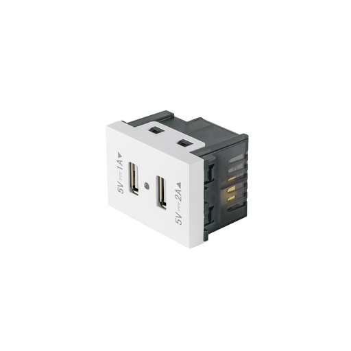 [T47057] Toma con 2 puertos USB, 1.5 módulos, línea Española, blanco - Pag 528