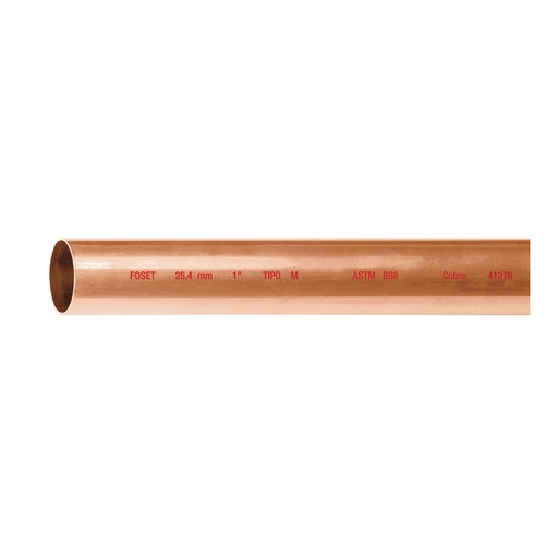 [T41276] Tubo de 1' de cobre tipo 'M' , de 3 m, Foset - Pag 710
