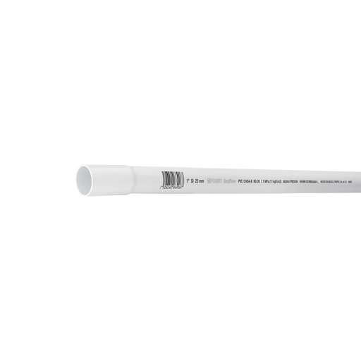 [T40083] Tubo de 3 m de PVC de 1' hidráulico RD 26, Foset - Pag 696