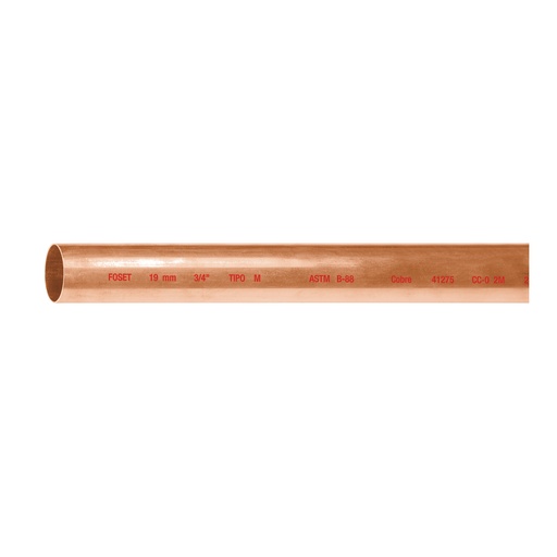 [T41275] Tubo de 3/4' de cobre tipo 'M' , de 3 m, Foset - Pag 710